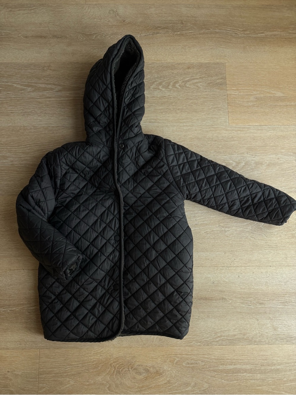 ZARA Girls Reversible Quilted Fur Coat